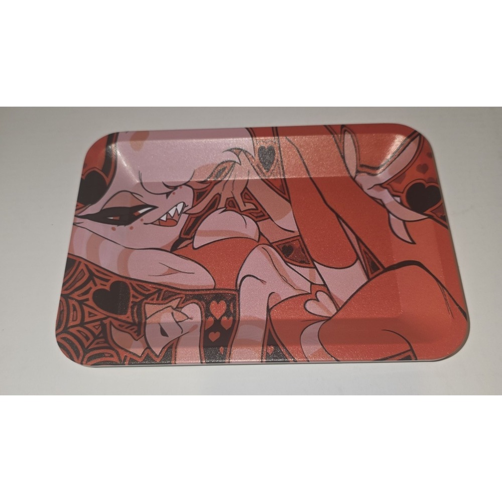 Angel Dust Small Metal Rolling Tray 7x5 Hazbin Hotel Utility Tin Valet Tray NEW - Picture 1 of 6